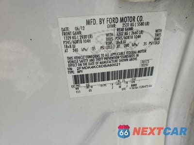Zdjęcie 13 z 13 samochodu: 2013 FORD EDGE LIMITED VIN:2FMDK4KC6DBA60021 - miniatura