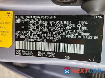 Zdjęcie 13 z 13 samochodu: 2008 TOYOTA HIGHLANDER HYBRID VIN:JTEEW41A282006185 - miniatura