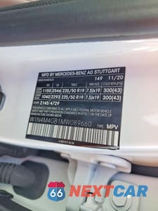 Zdjęcie 13 z 13 samochodu: 2021 MERCEDES-BENZ GLB 250 VIN:W1N4M4GB1MW089660 - miniatura