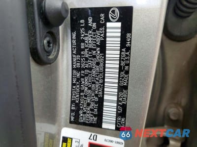 Zdjęcie 12 z 12 samochodu: 2020 LEXUS ES 350 BASE VIN:58ACZ1B12LU080921 - miniatura