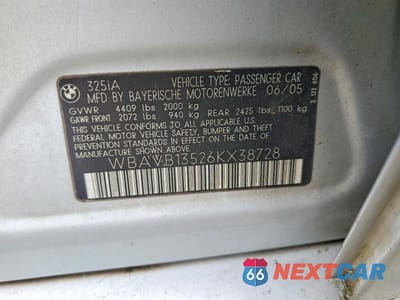 Zdjęcie 13 z 13 samochodu: 2006 BMW 325 I VIN:WBAVB13526KX38728 - miniatura