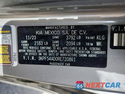 Zdjęcie 13 z 13 samochodu: 2024 KIA FORTE GT LINE VIN:3KPF54AD0RE720861 - miniatura