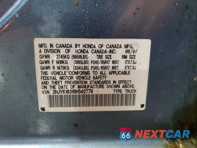 Zdjęcie 12 z 12 samochodu: 2008 HONDA RIDGELINE RTX VIN:2HJYK16318H502779 - miniatura