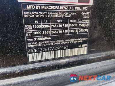 Zdjęcie 12 z 12 samochodu: 2007 MERCEDES-BENZ GL 320 CDI VIN:4JGBF22E17A290163 - miniatura