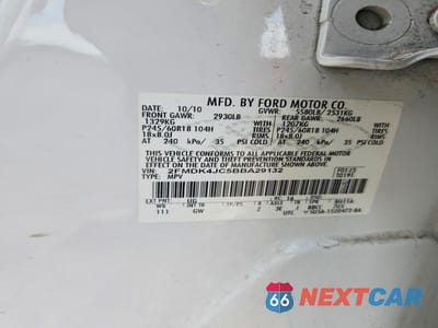 Zdjęcie 13 z 13 samochodu: 2011 FORD EDGE SEL VIN:2FMDK4JC5BBA29132 - miniatura