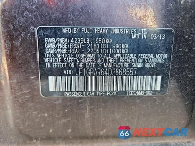 Zdjęcie 12 z 12 samochodu: 2013 SUBARU IMPREZA SPORT LIMITED VIN:JF1GPAR64D2868557 - miniatura