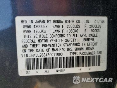 Zdjęcie 21 z 22 samochodu: 2006 ACURA TSX VIN:JH4CL96846C011093 - miniatura