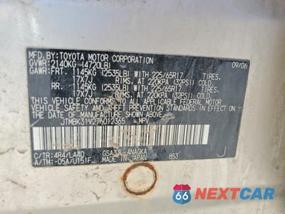 Zdjęcie 13 z 13 samochodu: 2007 TOYOTA RAV4 LIMITED VIN:JTMBK31V276012365 - miniatura
