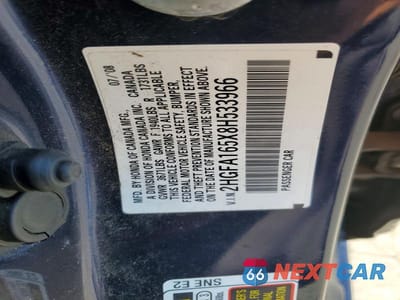 Zdjęcie 12 z 12 samochodu: 2008 HONDA CIVIC LX VIN:2HGFA165X8H533966 - miniatura