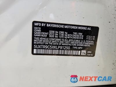 Zdjęcie 13 z 13 samochodu: 2019 BMW X3 XDRIVE30I VIN:5UXTR9C5XKLP91250 - miniatura