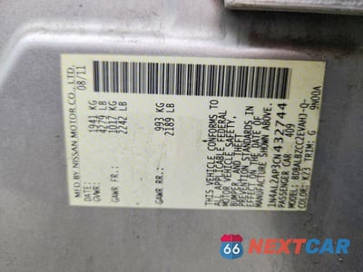 Zdjęcie 13 z 13 samochodu: 2012 NISSAN ALTIMA 2.5 VIN:1N4AL2AP3CN432744 - miniatura