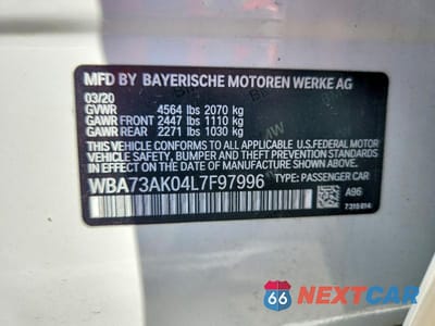 Zdjęcie 13 z 13 samochodu: 2020 BMW 228XI VIN:WBA73AK04L7F97996 - miniatura