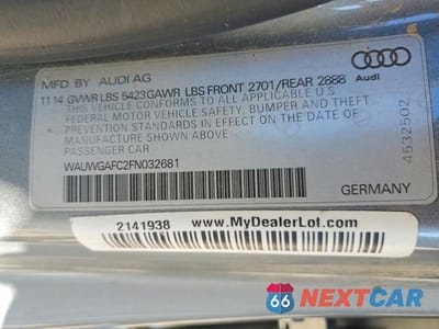Zdjęcie 13 z 13 samochodu: 2015 AUDI A7 PREMIUM PLUS VIN:WAUWGAFC2FN032681 - miniatura