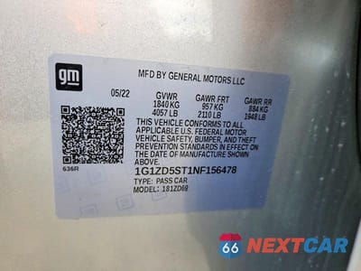 Zdjęcie 12 z 12 samochodu: 2022 CHEVROLET MALIBU LT VIN:1G1ZD5ST1NF156478 - miniatura