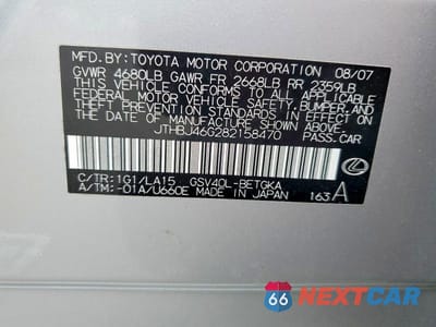 Zdjęcie 13 z 13 samochodu: 2008 LEXUS ES 350 VIN:JTHBJ46G282158470 - miniatura