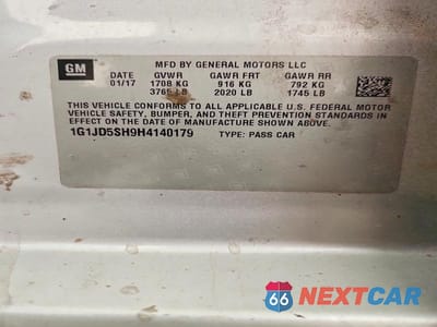 Zdjęcie 12 z 12 samochodu: 2017 CHEVROLET SONIC LT VIN:1G1JD5SH9H4140179 - miniatura