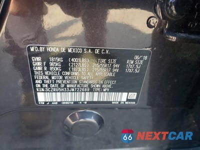 Zdjęcie 13 z 13 samochodu: 2018 HONDA HR-V LX VIN:3CZRU5H33JM722689 - miniatura