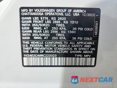 Zdjęcie 14 z 14 samochodu: 2024 VOLKSWAGEN ATLAS CROSS SPORT SEL R-LINE VIN:1V2AE2CA8RC223323 - miniatura