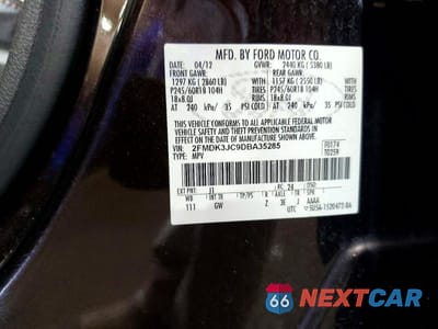 Zdjęcie 13 z 13 samochodu: 2013 FORD EDGE SEL VIN:2FMDK3JC9DBA35285 - miniatura