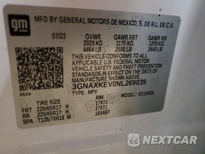 Zdjęcie 25 z 26 samochodu: 2022 CHEVROLET EQUINOX LT VIN:3GNAXKEV0NL269035 - miniatura