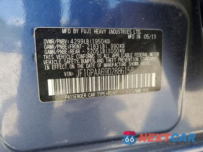 Zdjęcie 14 z 14 samochodu: 2013 SUBARU IMPREZA VIN:JF1GPAA69D2886158 - miniatura