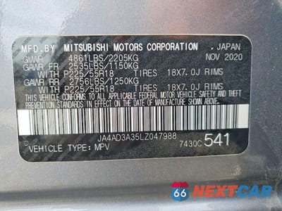 Zdjęcie 13 z 13 samochodu: 2020 MITSUBISHI OUTLANDER SE VIN:JA4AD3A35LZ047988 - miniatura