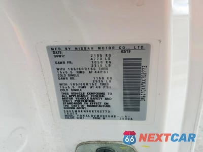 Zdjęcie 12 z 12 samochodu: 2019 NISSAN NV200 S VIN:3N6CM0KN9KK702773 - miniatura
