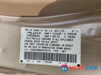 Zdjęcie 13 z 13 samochodu: 2003 HONDA CR-V EX VIN:SHSRD78883U156719 - miniatura