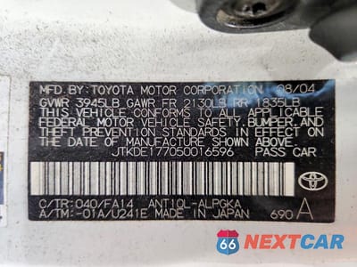 Zdjęcie 12 z 12 samochodu: 2005 SCION TC BASE VIN:JTKDE177050016596 - miniatura