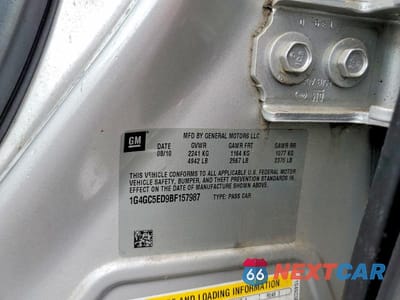 Zdjęcie 12 z 12 samochodu: 2011 BUICK LACROSSE CXL VIN:1G4GC5ED9BF157987 - miniatura