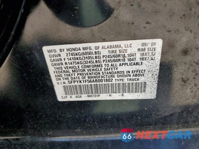Zdjęcie 12 z 12 samochodu: 2010 HONDA RIDGELINE RTL VIN:5FPYK1F56AB001802 - miniatura