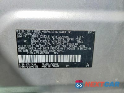 Zdjęcie 13 z 13 samochodu: 2012 TOYOTA RAV4 EV BASE VIN:2T3YL4DV1CW001004 - miniatura