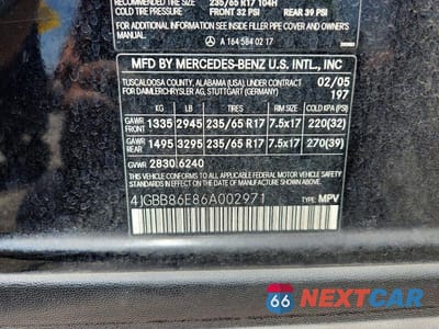 Zdjęcie 13 z 13 samochodu: 2006 MERCEDES-BENZ ML 350 VIN:4JGBB86E86A002971 - miniatura