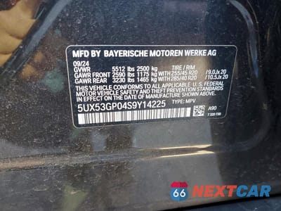 Zdjęcie 13 z 13 samochodu: 2025 BMW X3 30 XDRIVE VIN:5UX53GP04S9Y14225 - miniatura