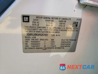 Zdjęcie 13 z 13 samochodu: 2015 GMC TERRAIN SLT VIN:2GKFLXEK2F6257931 - miniatura