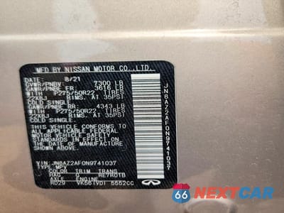 Zdjęcie 13 z 13 samochodu: 2022 INFINITI QX80 PREMIUM SELECT VIN:JN8AZ2AF0N9741037 - miniatura