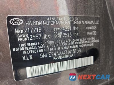 Zdjęcie 12 z 12 samochodu: 2016 HYUNDAI SONATA ECO VIN:5NPE24AA4GH415138 - miniatura