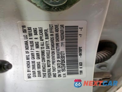 Zdjęcie 12 z 12 samochodu: 2019 HONDA INSIGHT EX VIN:19XZE4F55KE001271 - miniatura
