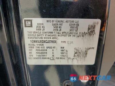 Zdjęcie 13 z 13 samochodu: 2012 CHEVROLET TRAVERSE LT VIN:1GNKVJEDXCJ278938 - miniatura
