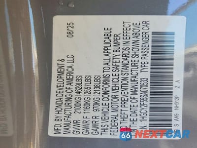 Zdjęcie 12 z 12 samochodu: 2025 HONDA ACCORD HYBRID SPORT VIN:1HGCY2F55SA070533 - miniatura