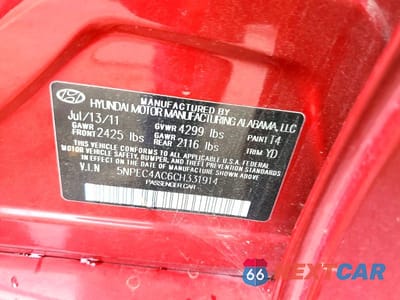 Zdjęcie 13 z 13 samochodu: 2012 HYUNDAI SONATA LIMITED VIN:5NPEC4AC6CH331914 - miniatura