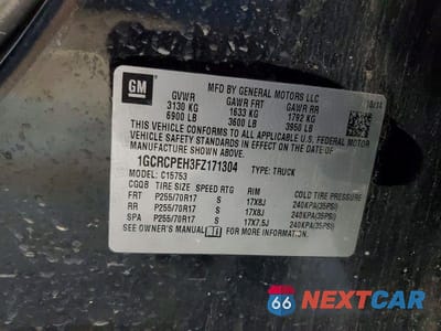 Zdjęcie 12 z 12 samochodu: 2015 CHEVROLET SILVERADO C1500 VIN:1GCRCPEH3FZ171304 - miniatura