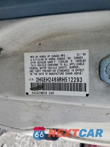 Zdjęcie 12 z 12 samochodu: 1994 HONDA CIVIC DX VIN:2HGEH2469RH512293 - miniatura