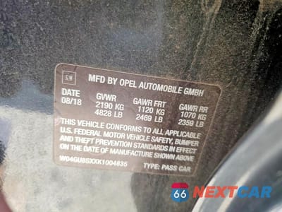 Zdjęcie 12 z 12 samochodu: 2019 BUICK REGAL TOURX PREFERRED VIN:W04GU8SXXK1004835 - miniatura