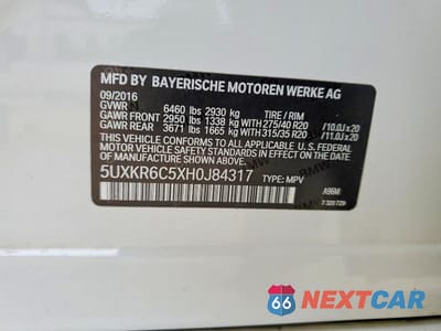Zdjęcie 12 z 12 samochodu: 2017 BMW X5 XDRIVE50I VIN:5UXKR6C5XH0J84317 - miniatura