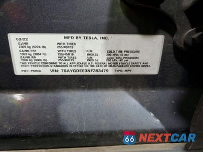 Zdjęcie 13 z 13 samochodu: 2022 TESLA MODEL Y VIN:7SAYGDEE3NF393479 - miniatura