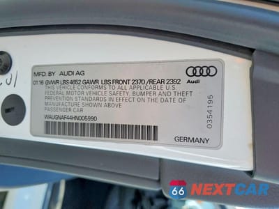 Zdjęcie 12 z 12 samochodu: 2017 AUDI A4 PREMIUM VIN:WAUGNAF44HN005990 - miniatura