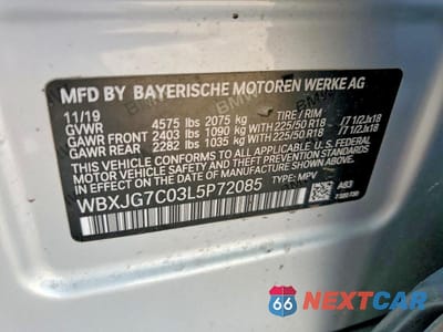 Zdjęcie 12 z 12 samochodu: 2020 BMW X1 SDRIVE28I VIN:WBXJG7C03L5P72085 - miniatura