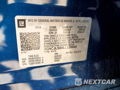 Zdjęcie 13 z 13 samochodu: 2020 CHEVROLET TRAX 1LT VIN:3GNCJLSB8LL129953 - miniatura