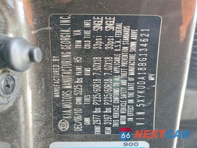 Zdjęcie 13 z 13 samochodu: 2011 KIA SORENTO EX VIN:5XYKUDA18BG134621 - miniatura